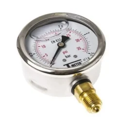 MANOMETRU atac radial glicerina 1/4" Ø63 0-250 bar